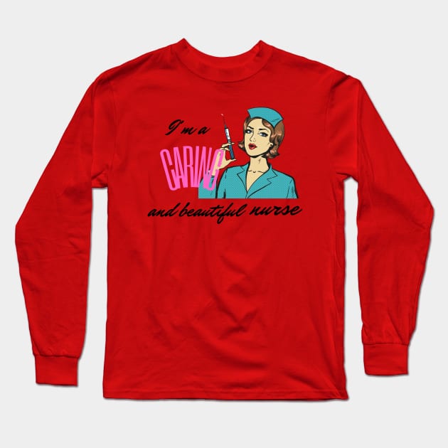 Nurse's Heart: Caring and Beautiful Long Sleeve T-Shirt by Kings Court